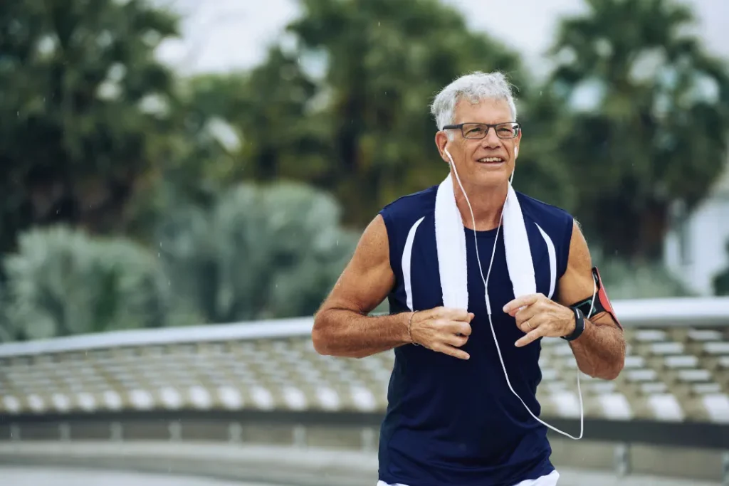 old man running