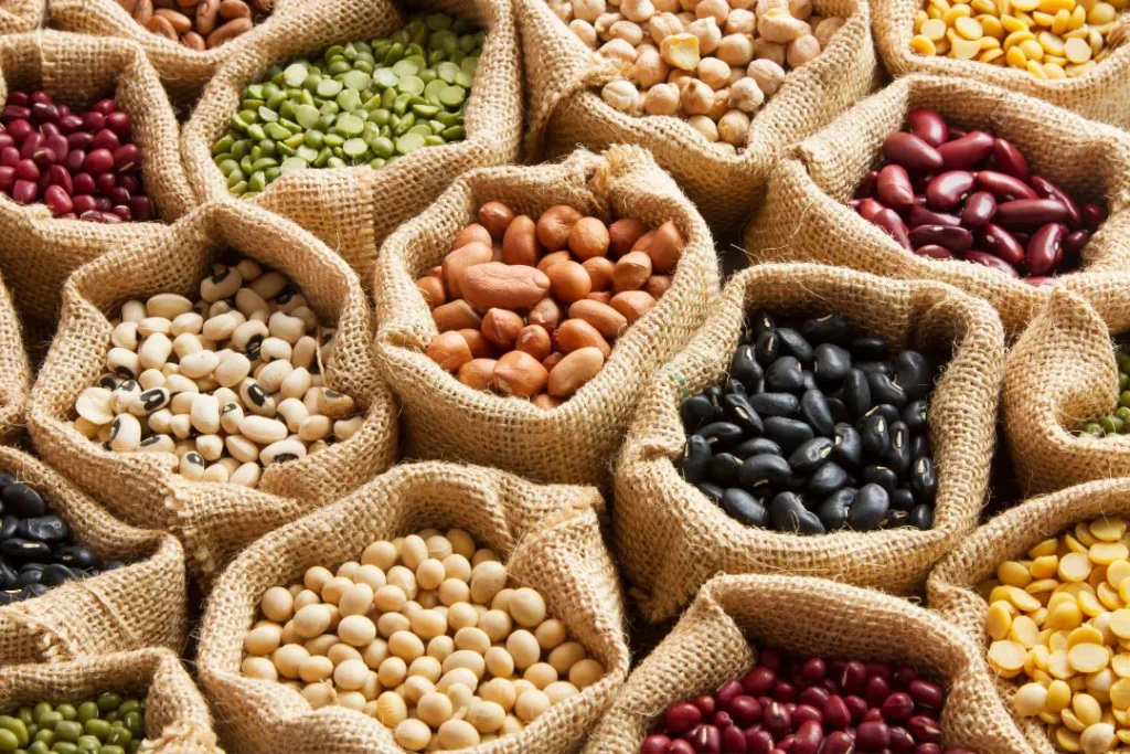 Different types of beans. 